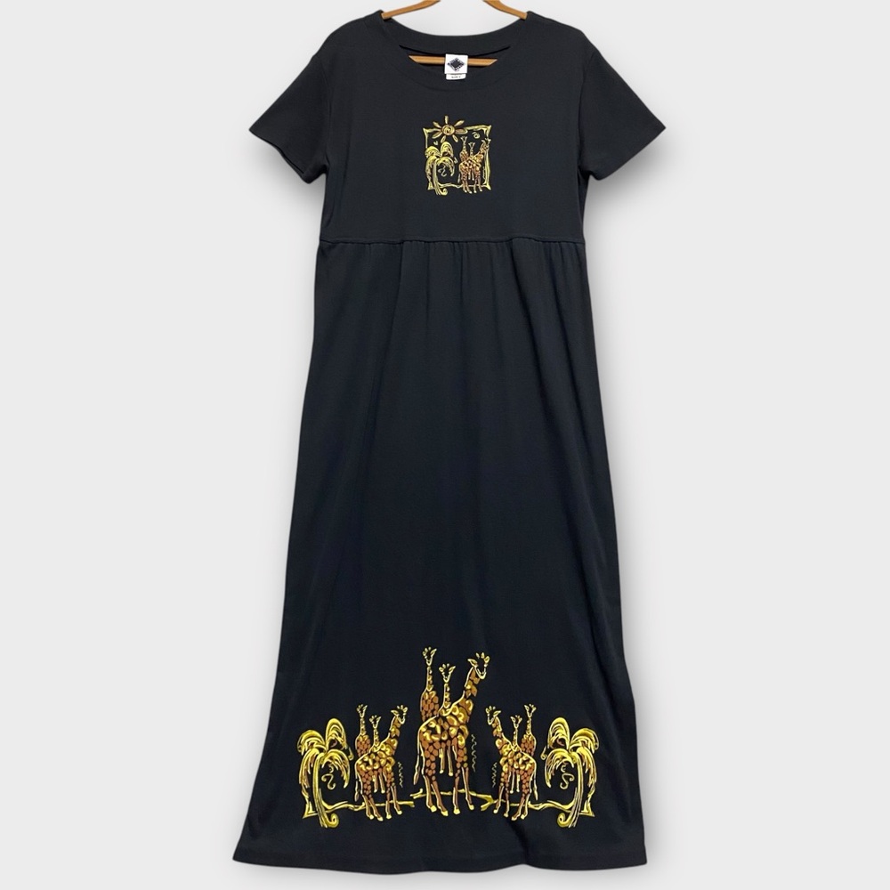Vintage California Concepts Women’s Maxi Dress Size 8 Giraffe Safari 1990s 90s